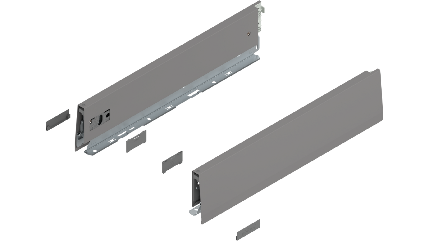 Merivobox zijkant M-hoogte, R+L, 400mm kleur: indium grijs
