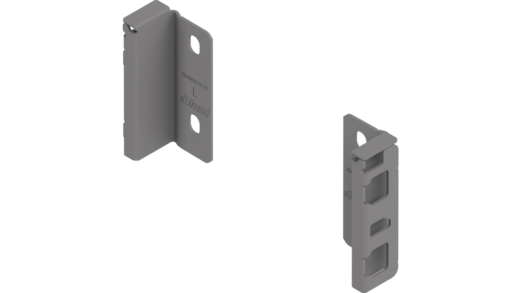 Rugwandhouder Merivobox M- hoogte, L+R, indium grijs