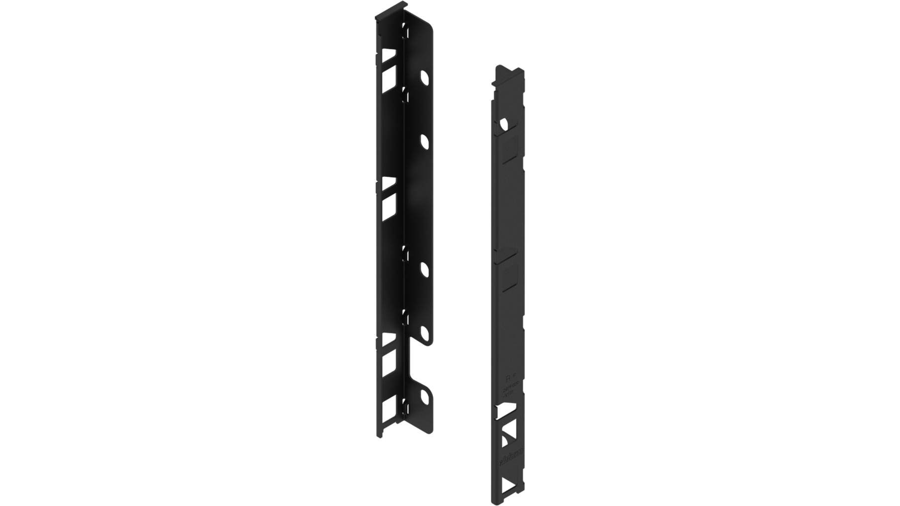 Achterwandhouderset Legrabox, F- hoogte. Carbon zwart