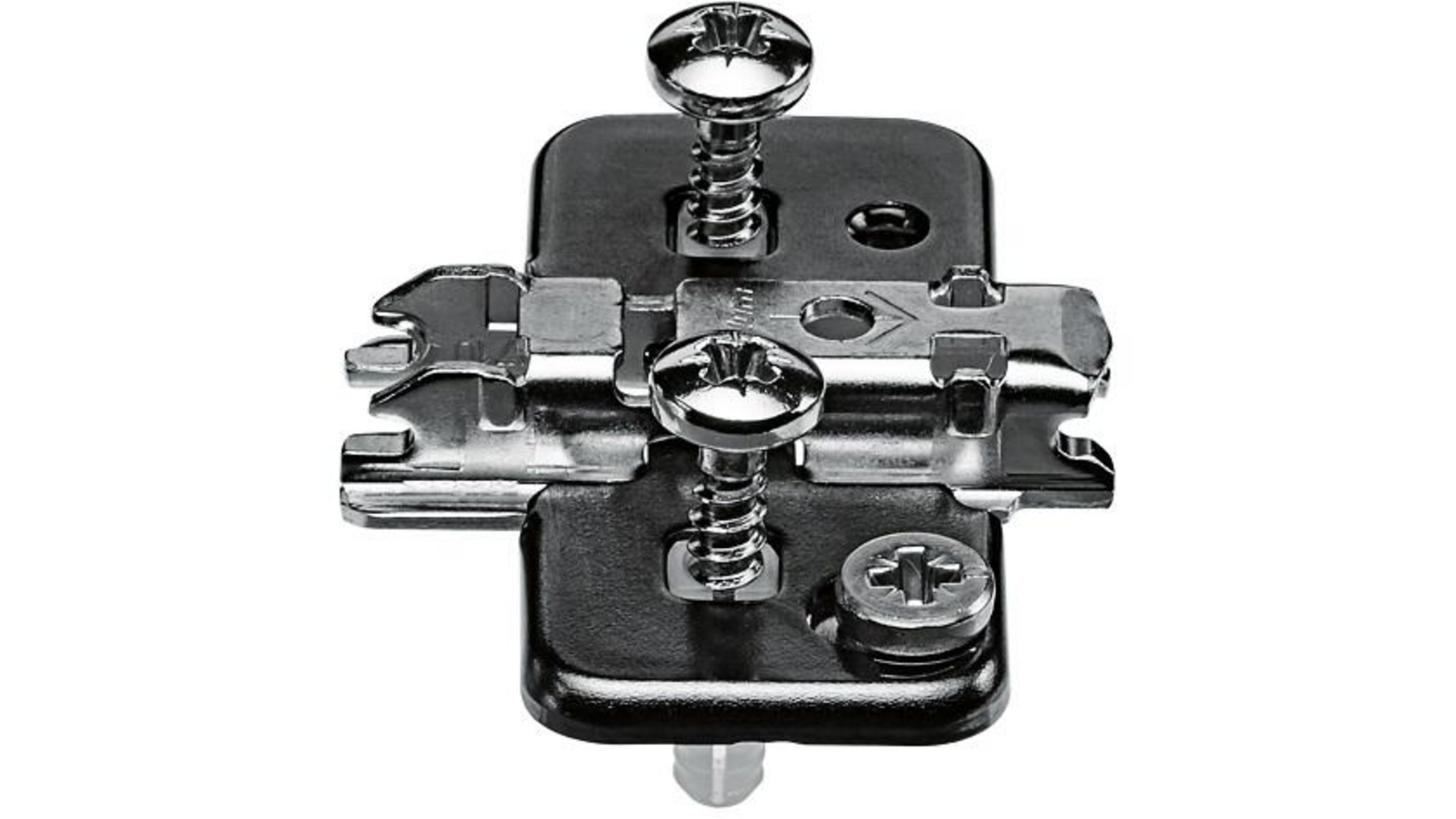 Kruismontageplaat excentrisch 0mm, met plug 11,5mm, Onyx