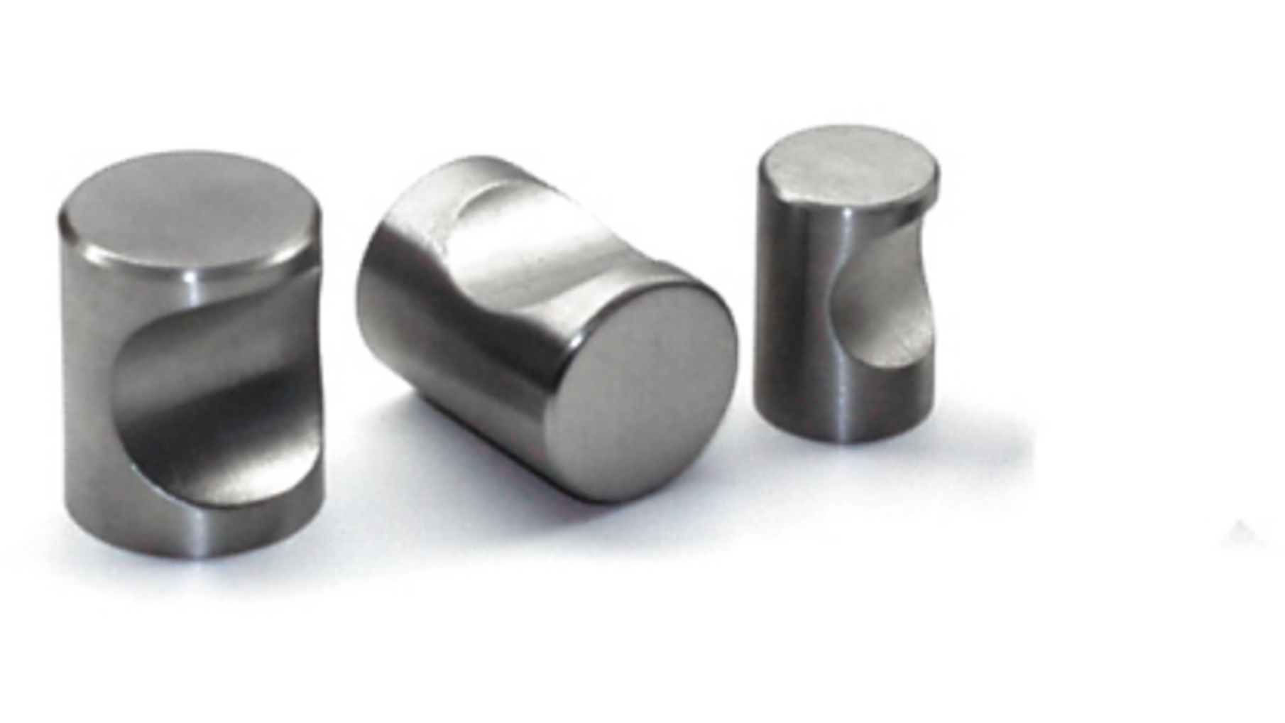 Knop diameter 12mm met uitsparing RVS geborsteld hoogte 22mm