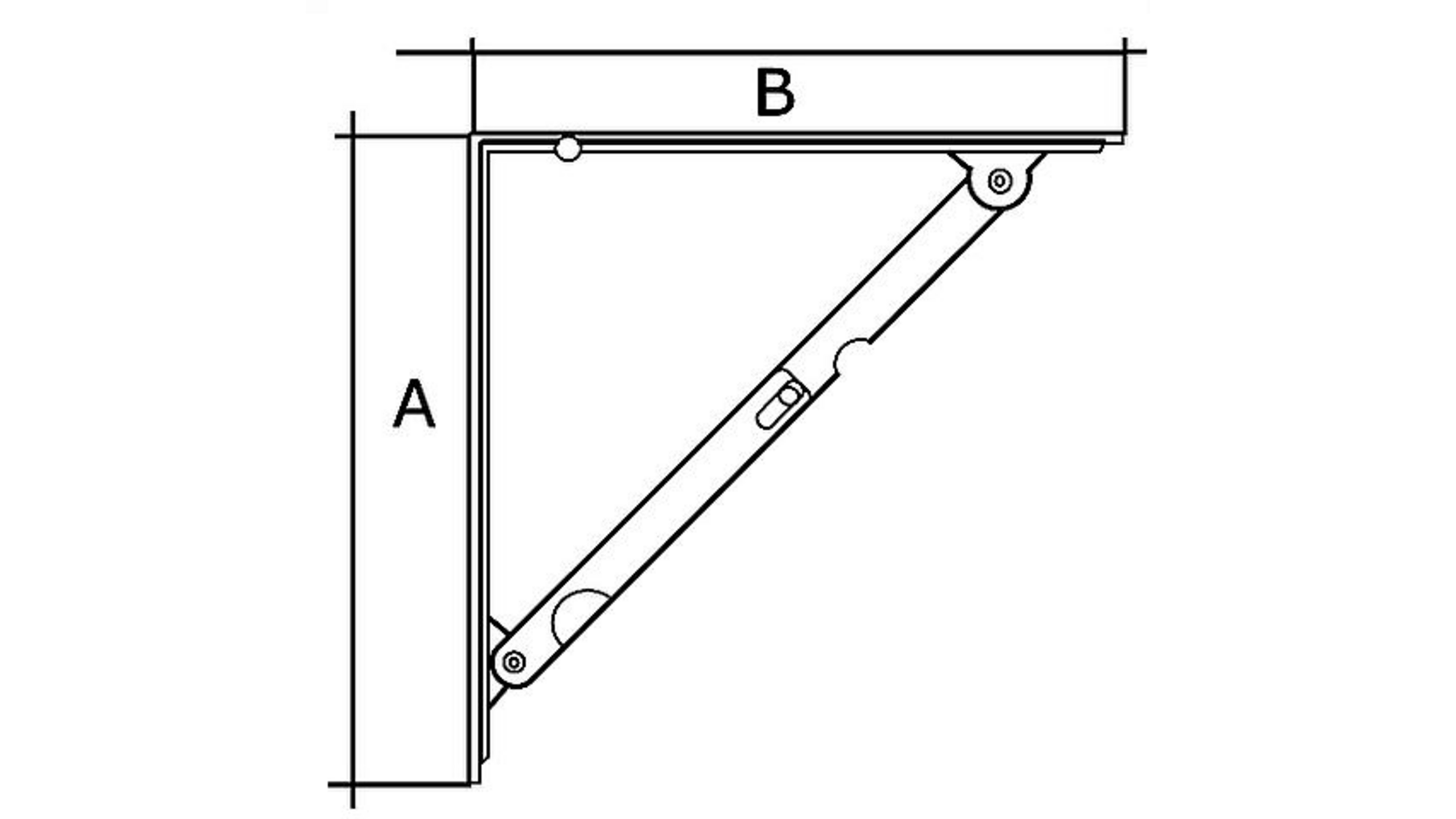 Plankdrager opvouwbaar / 400x400mm / staal wit gelakt