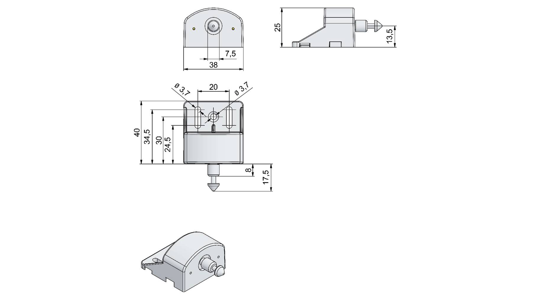 RFID slot CAPTURA, sluitdeel v/deur en lade, VE=25 st