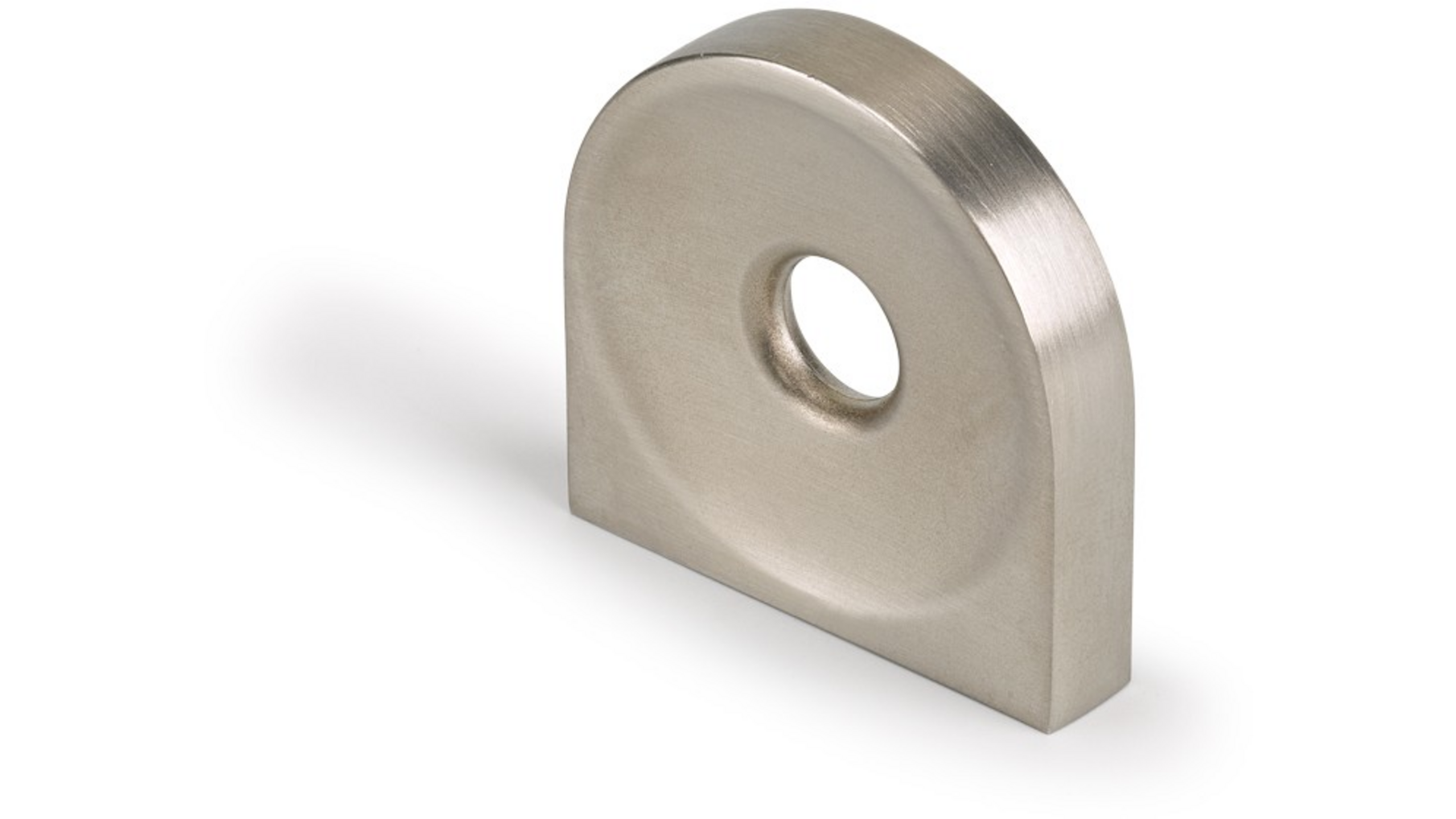 Knop CIRCLE met gat, geborsteld nikkel 25x8x27mm