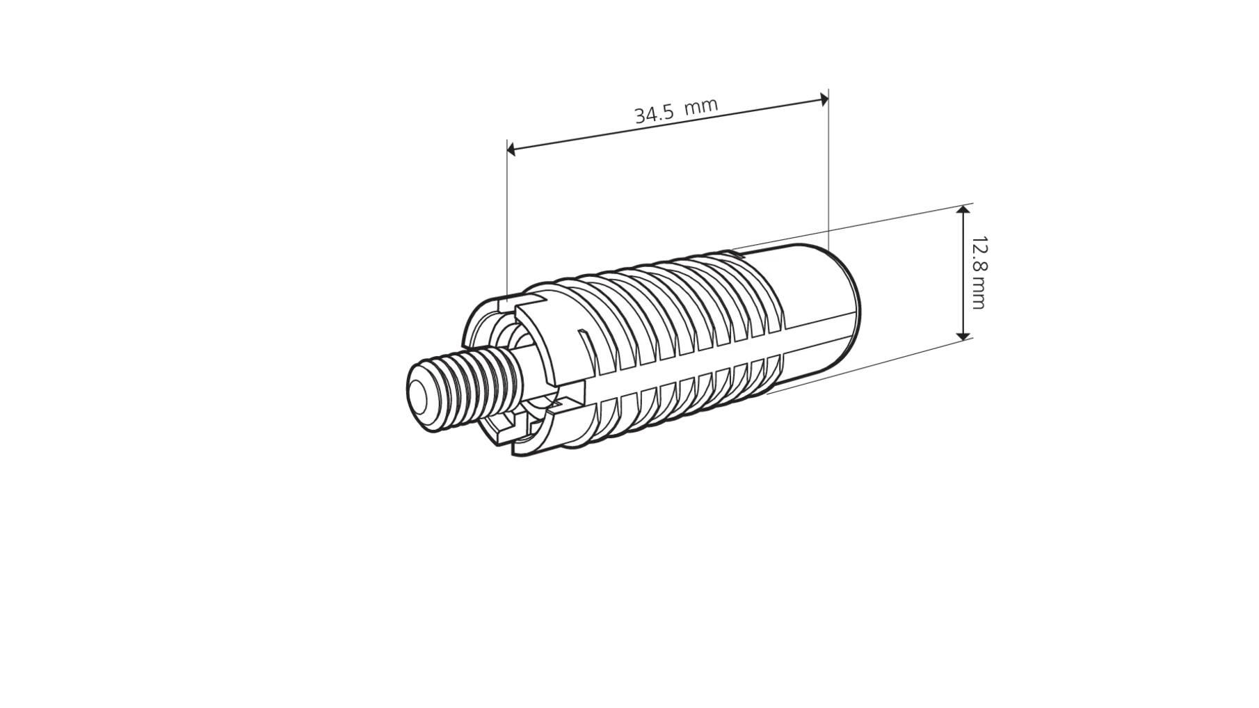 Invis Mx2 verbinder ø12mm, 35mm, 20 stuks