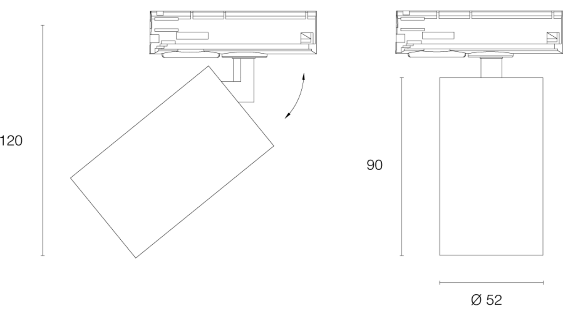Opbouwspot Galex Solo LED draai/kantelbaar wit 2700K