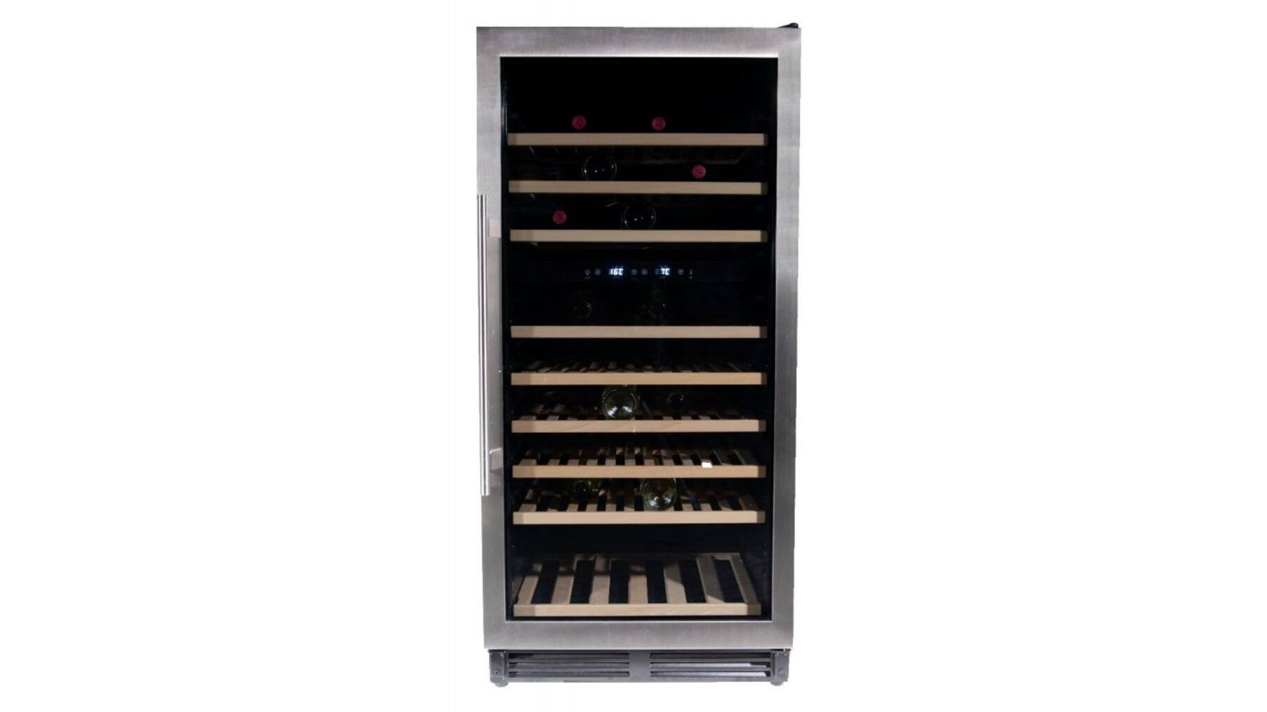 Vinata Wijnklimaatkast Premium, RVS glazen deur, 110 Flessen