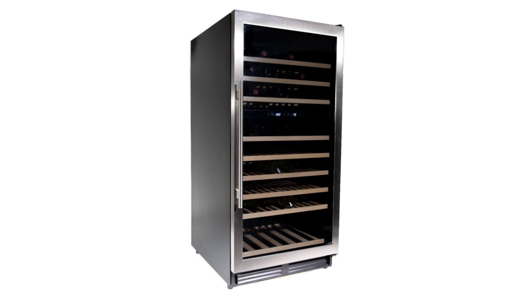 Vinata Wijnklimaatkast Premium, RVS glazen deur, 110 Flessen