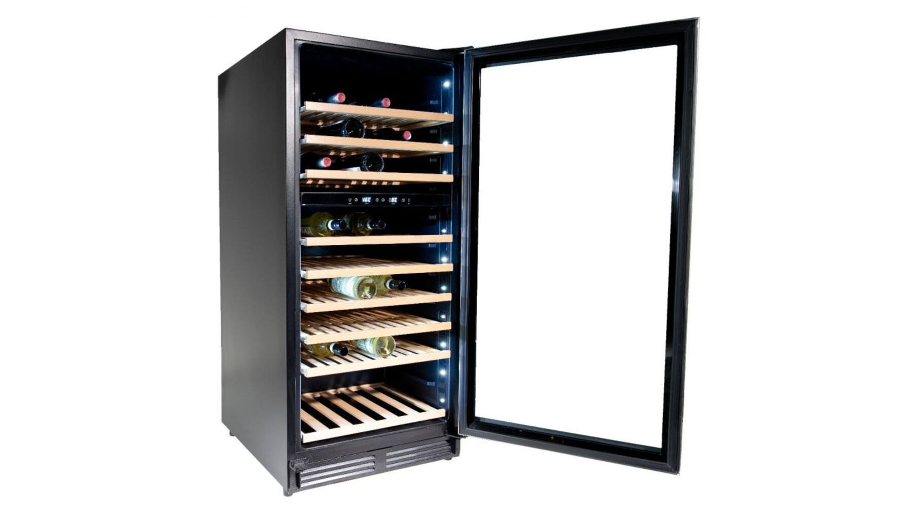 Vinata Wijnklimaatkast Premium, RVS glazen deur, 110 Flessen