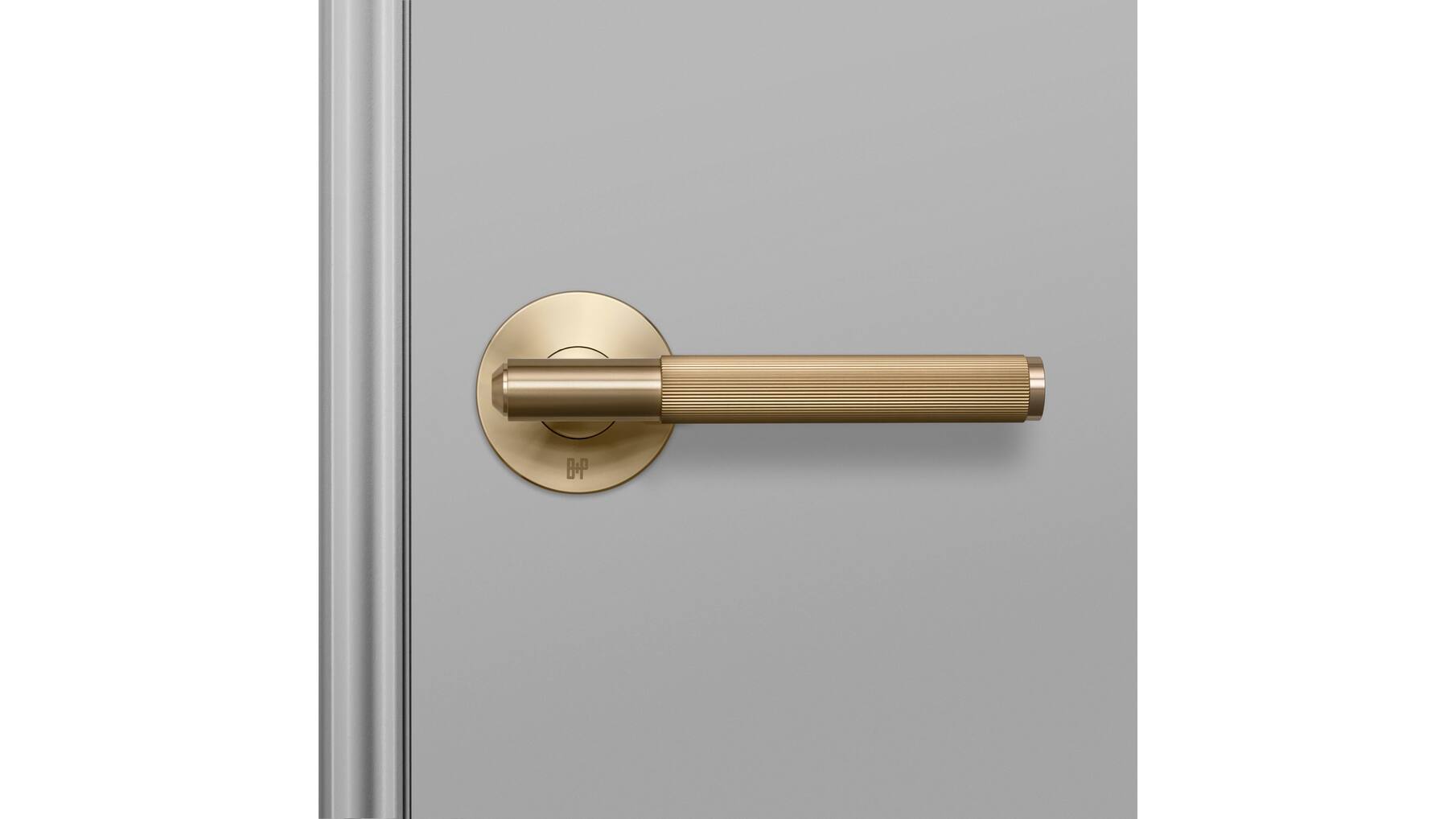 Fixed Door Handle/Single-Sided/Linear/Brass