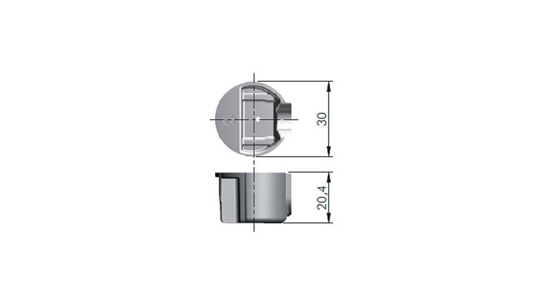 Inboordop 30mm voor Quick bladverbinder 30mm