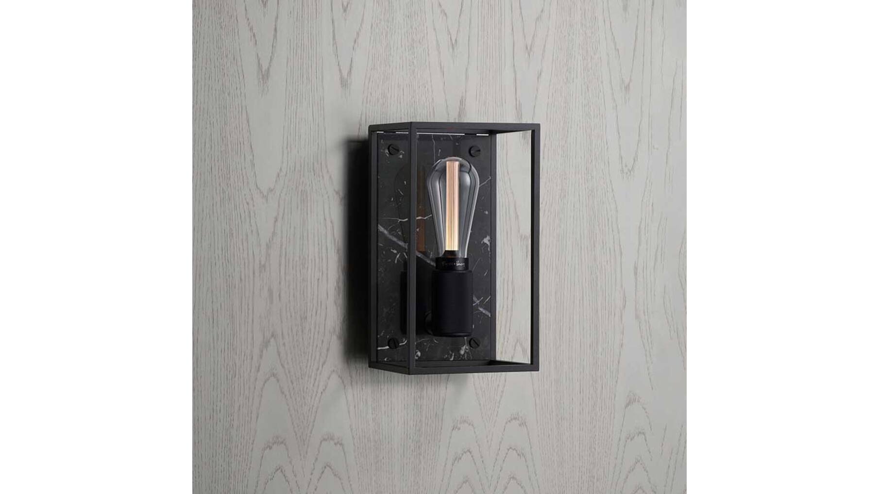 Caged Wall Light/Medium/Black Marble