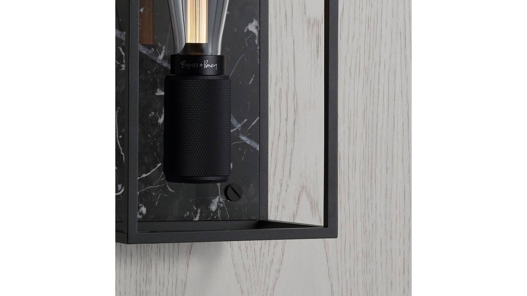 Caged Wall Light/Medium/Black Marble