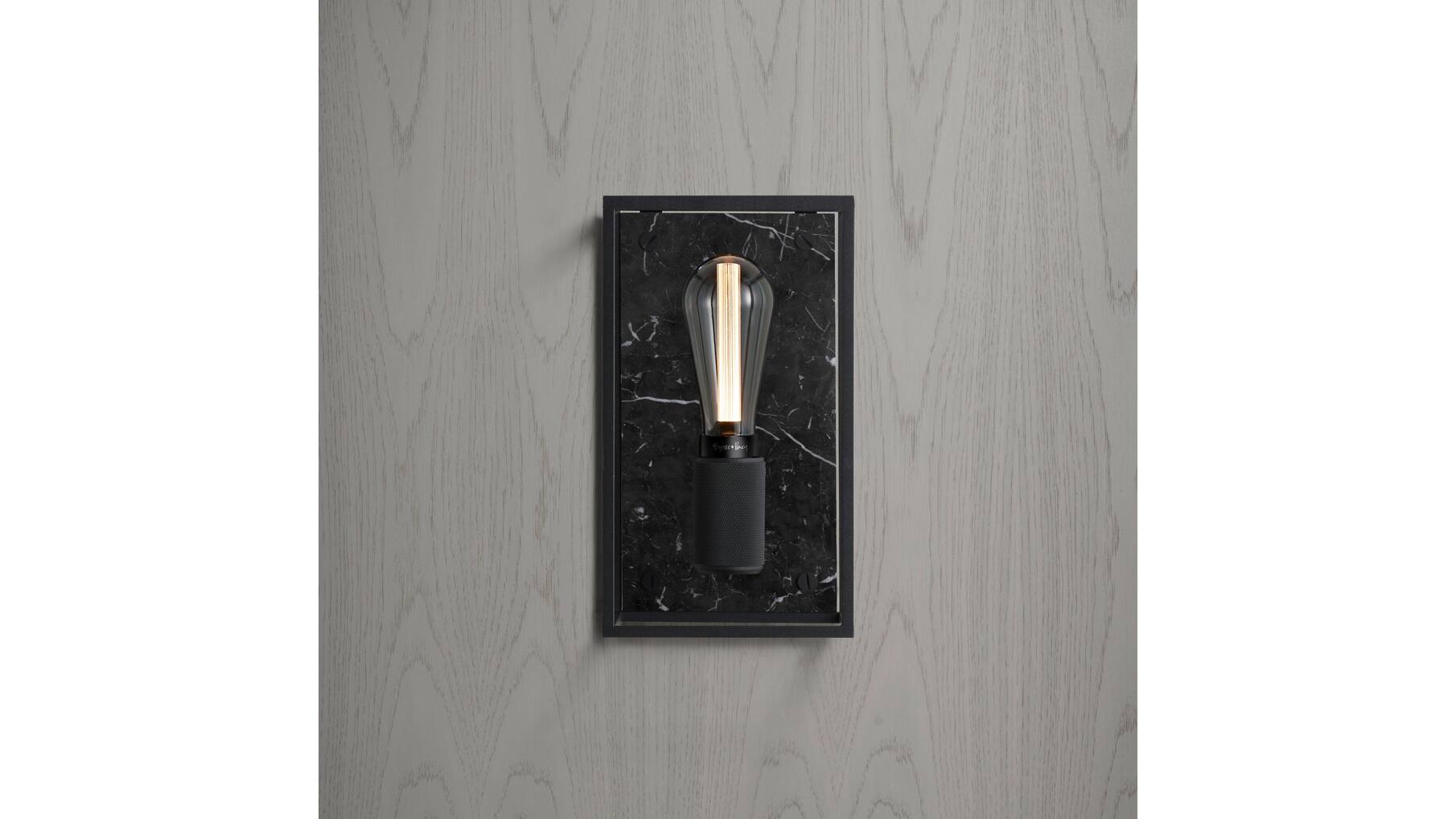 Caged Wall Light/Medium/Black Marble