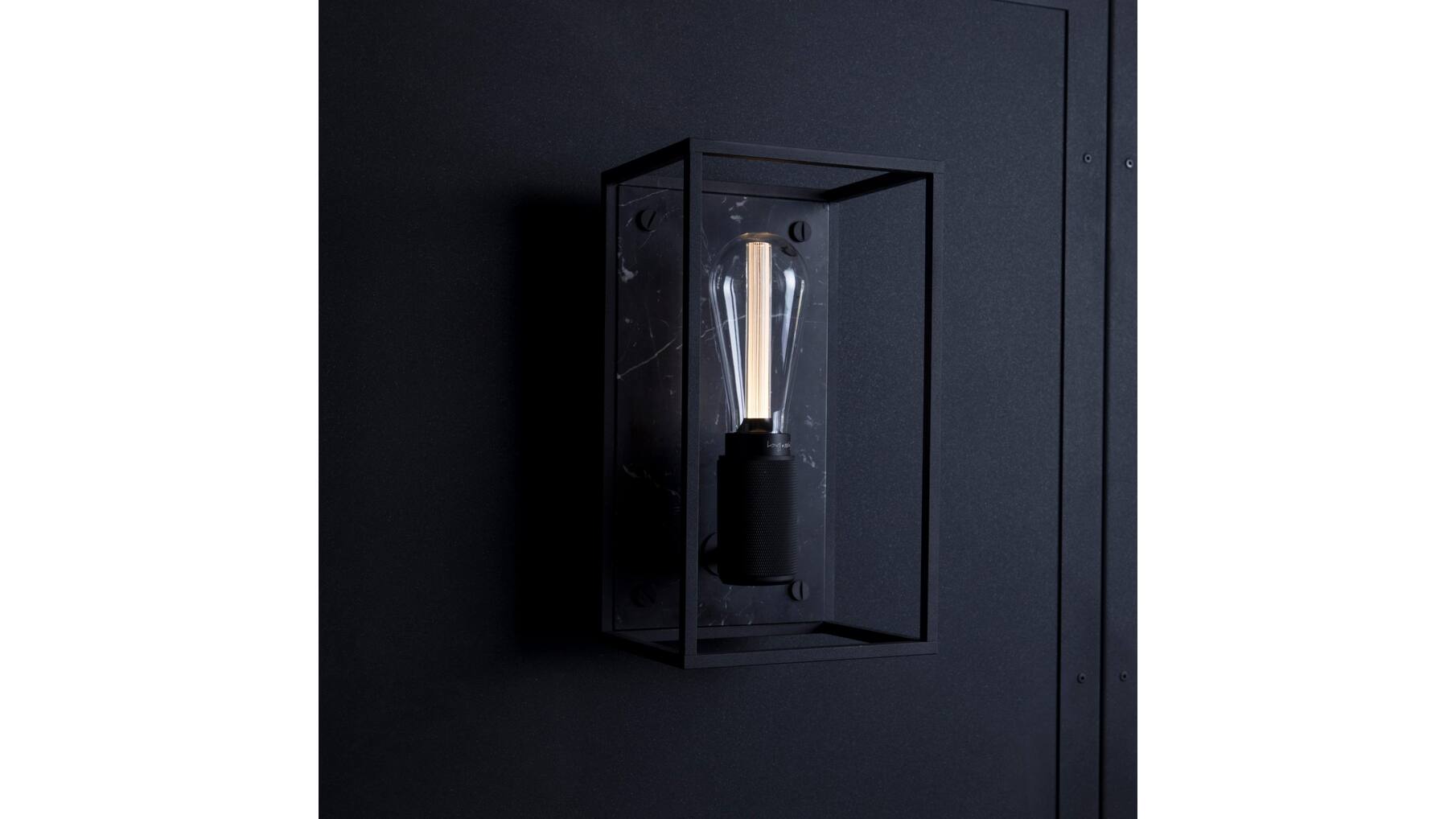 Caged Wall Light/Medium/Black Marble