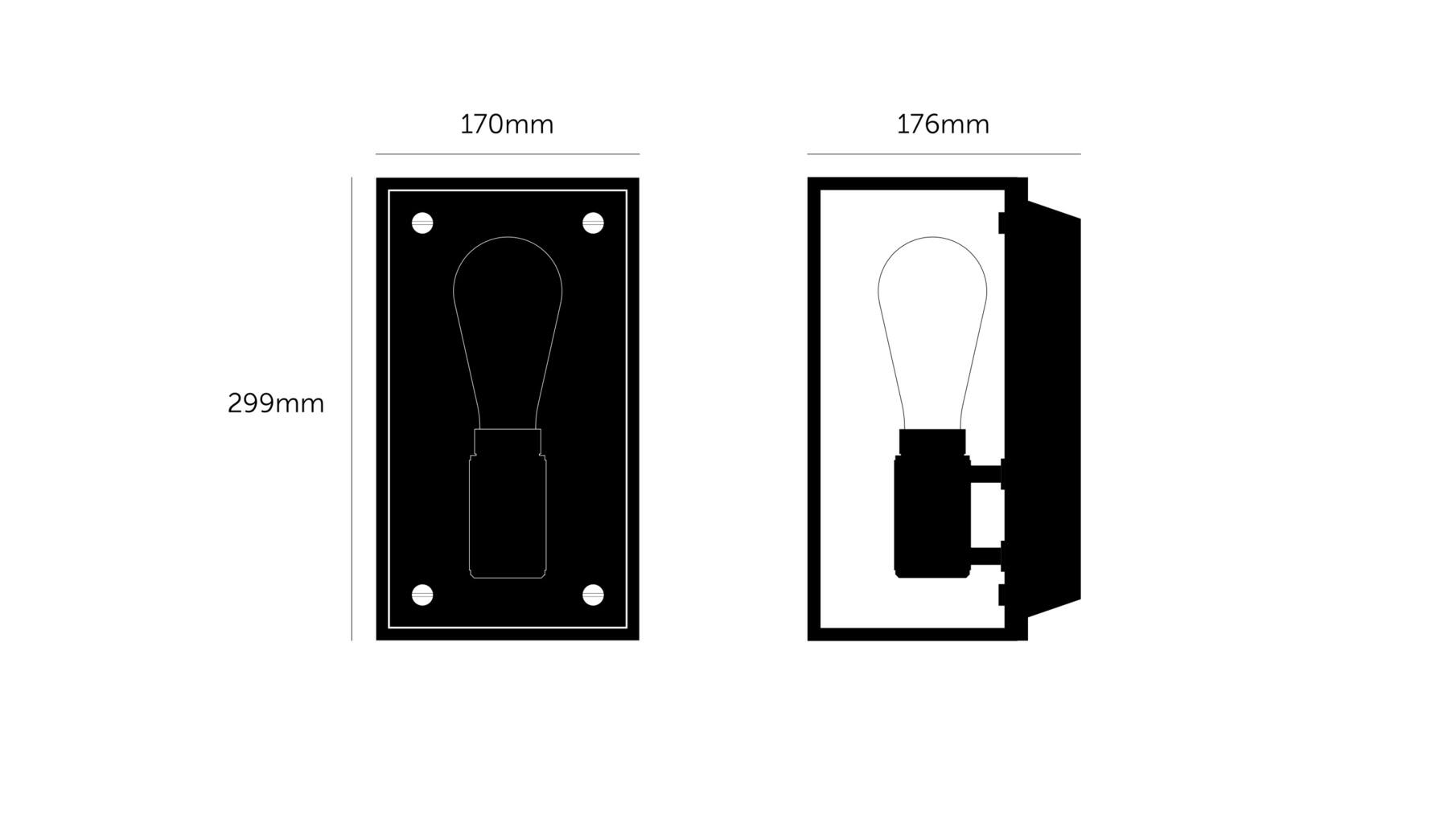 Caged Wall Light/Medium/Black Marble
