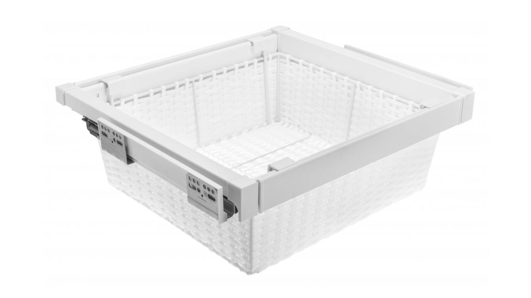 Garderobemand rotan 600 mm SOFT-CLOSE, Wit