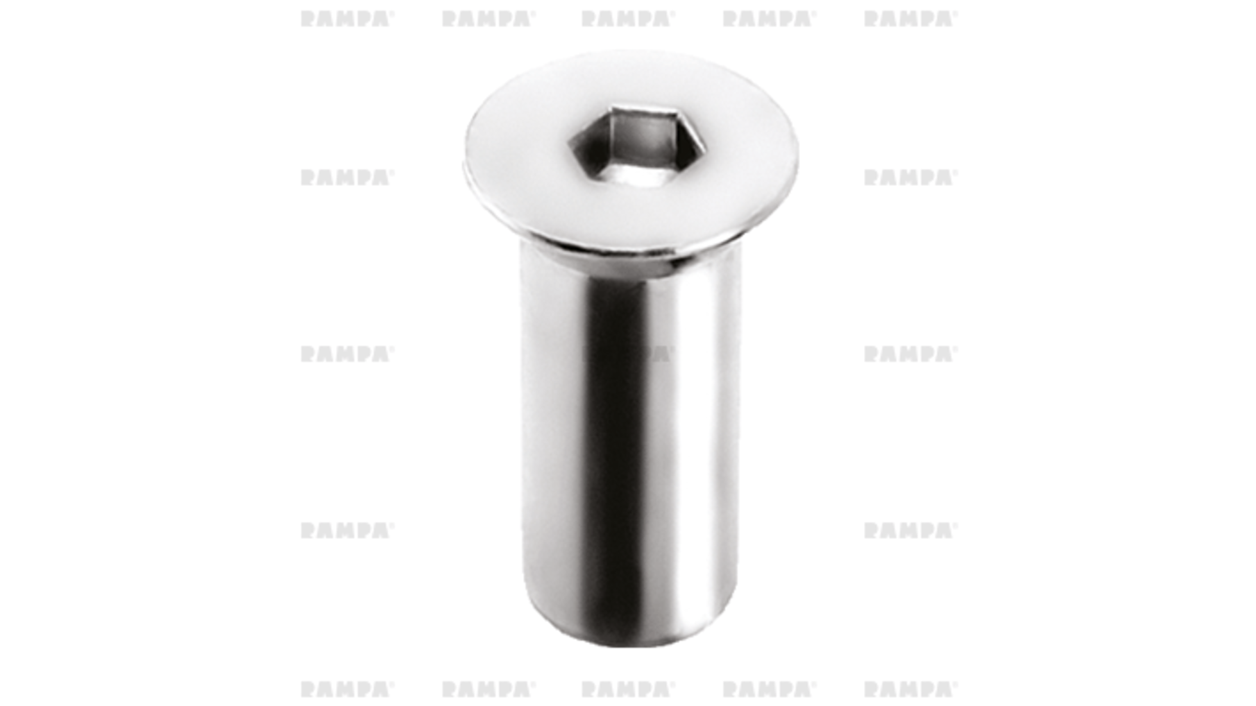 Busmoer platkop, M6, zwart verzinkt, lengte totaal 20mm