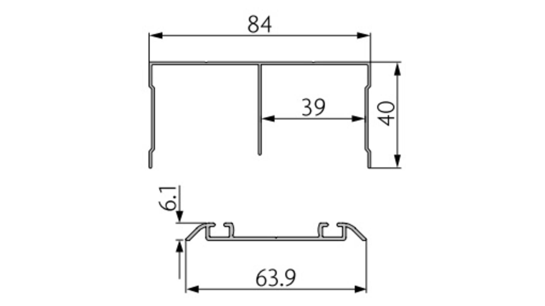 Cruiser 3 W set dubbele profielen aluminium zilver 3400mm