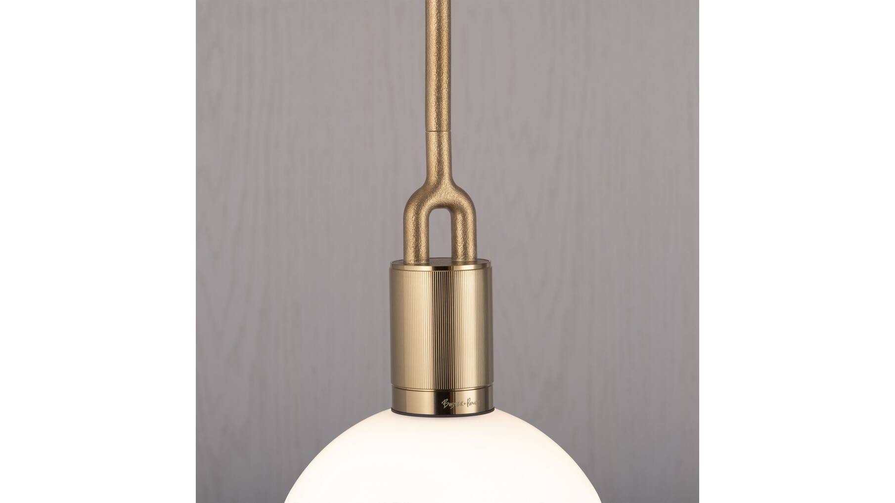 Forked Pendant/Brass/Medium Opal Globe