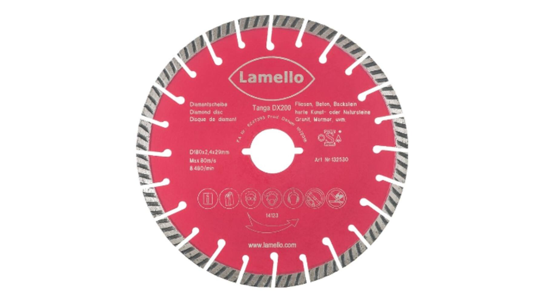 DIA zaagblad dx200,ø180x2,4x29mm,diepte 60mm
