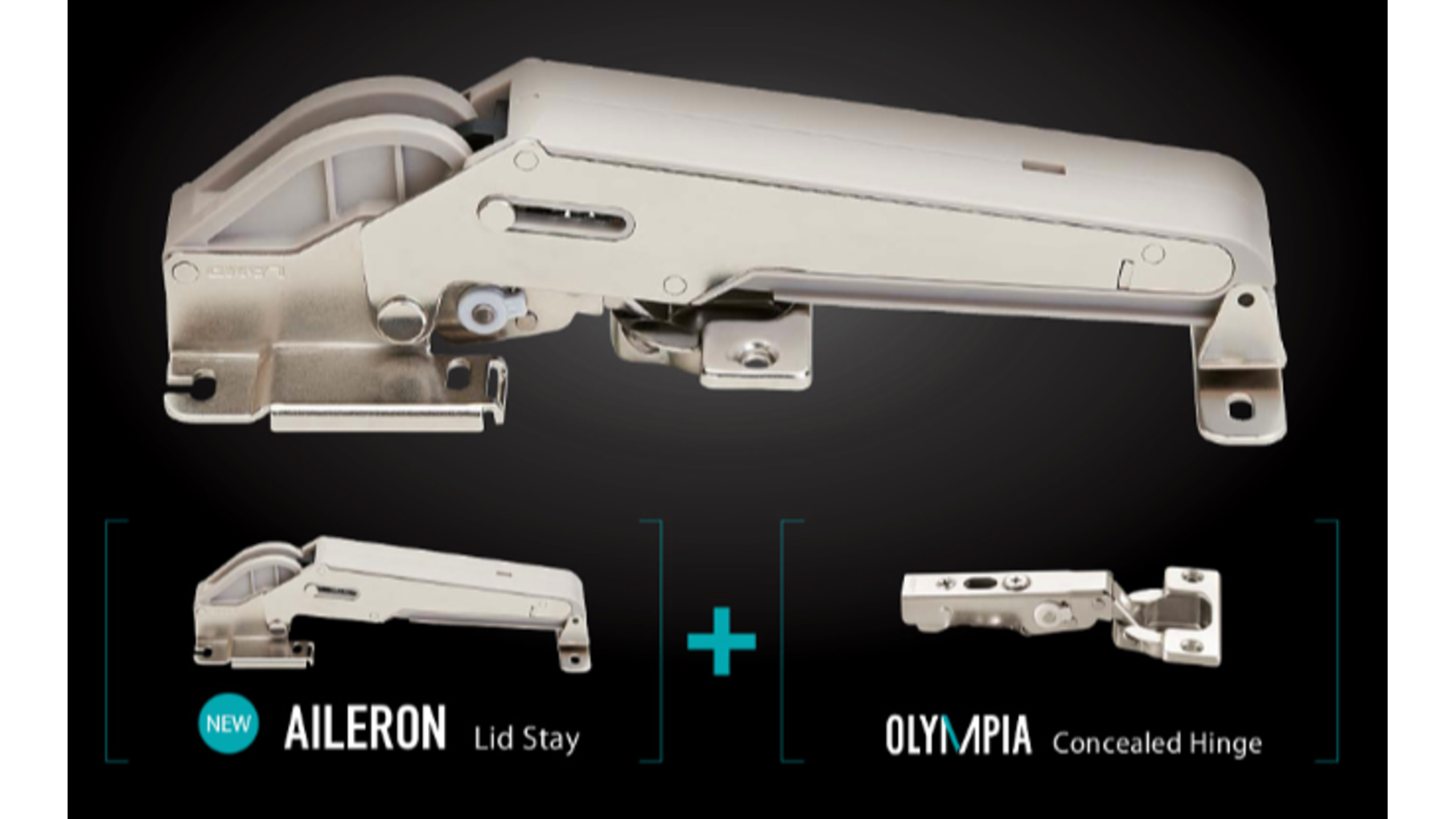 Dekselschaar AILERON, set inclusief Olympia scharnieren