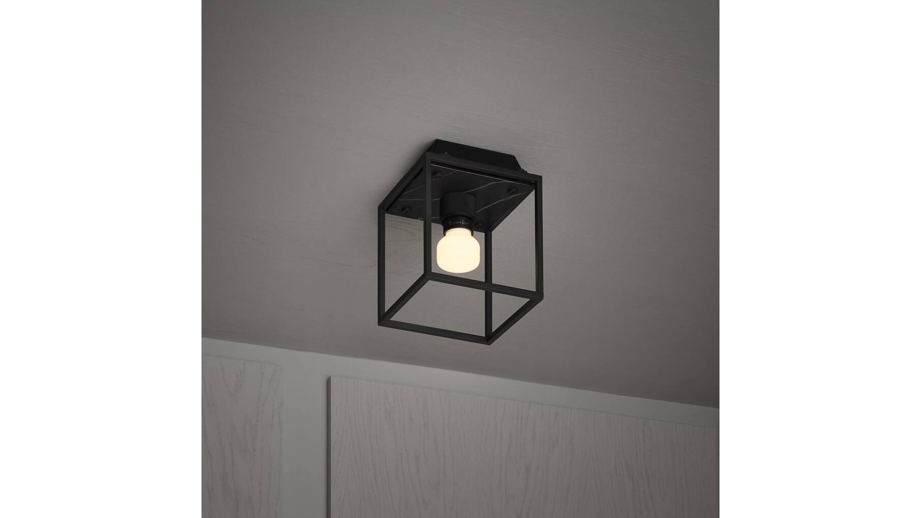 Caged Wall Light/ Small/Black Marble