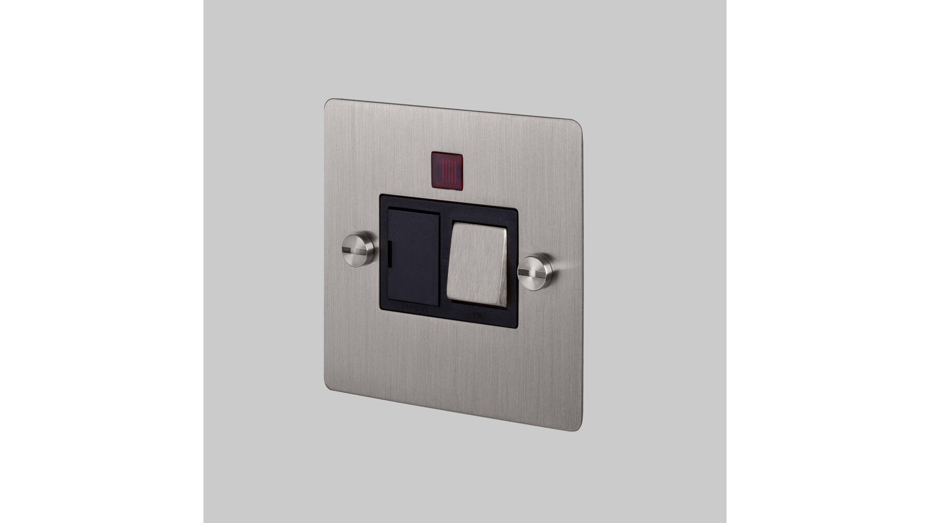 13A Dp Switched Fcu w/ Neon - Steel - Black Interior