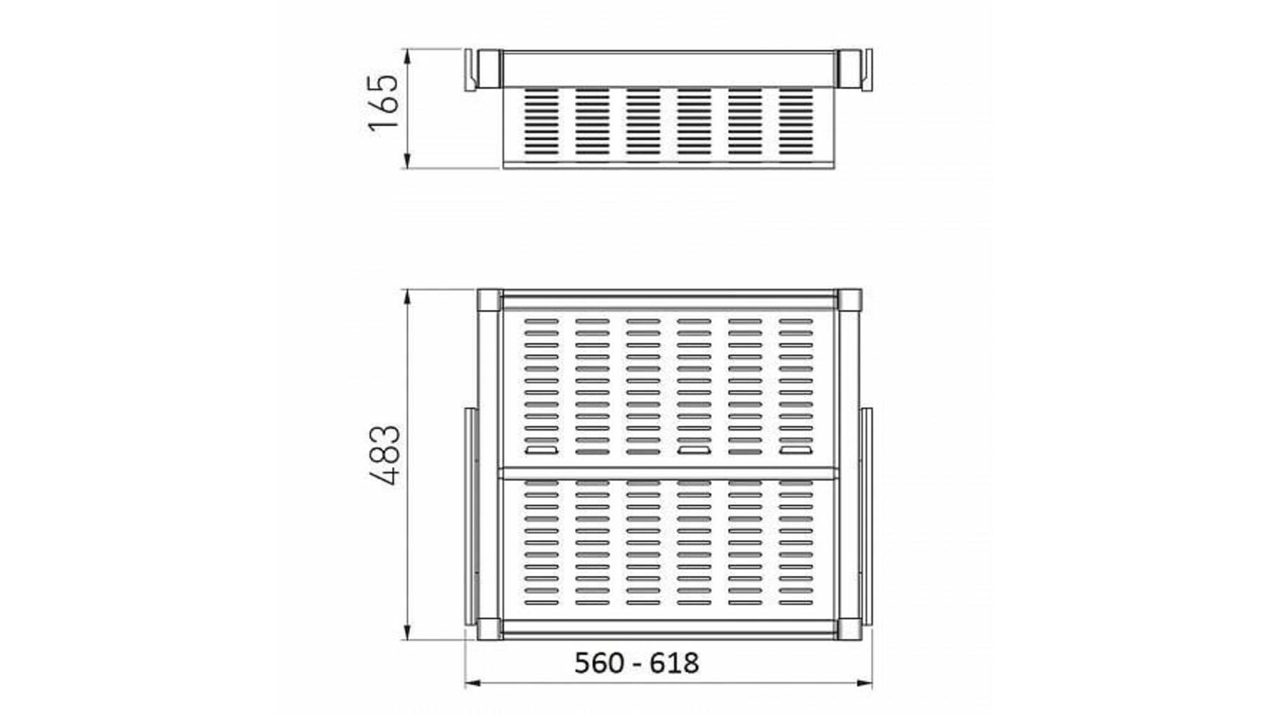 Schoenenrek, uittrekbaar metal 600 mm SOFT-CLOSE, Wit