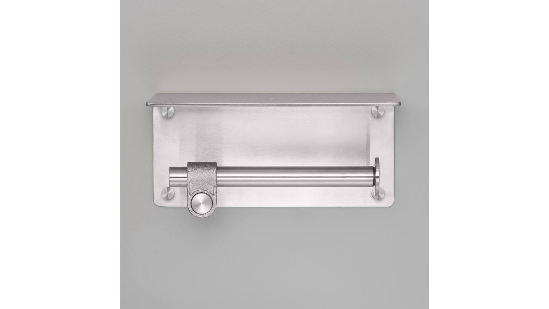 Toilet Roll Holder/w/ Shelf/190Mm/7.5 Inches/Cast