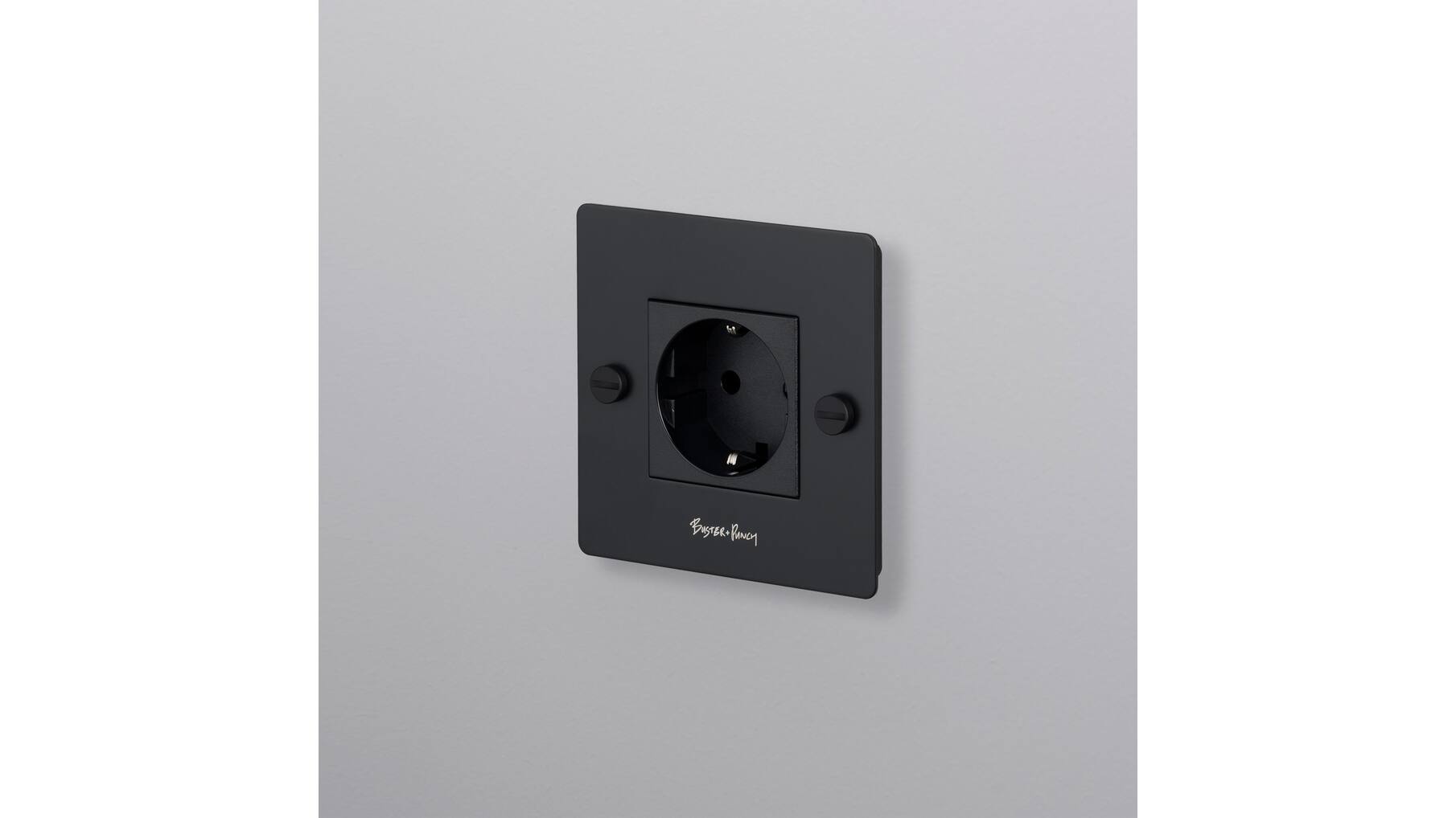 EU 1G Socket/Schuko Type F/w/ B+P Logo/Black
