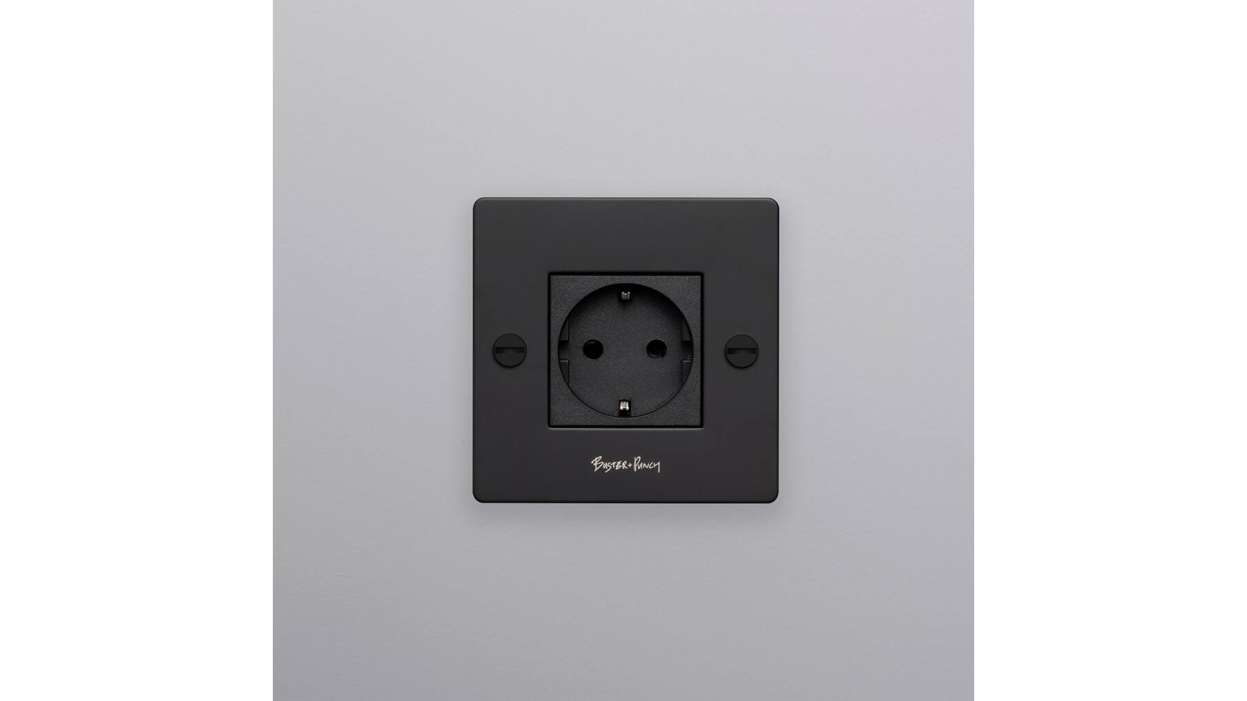 EU 1G Socket/Schuko Type F/w/ B+P Logo/Black