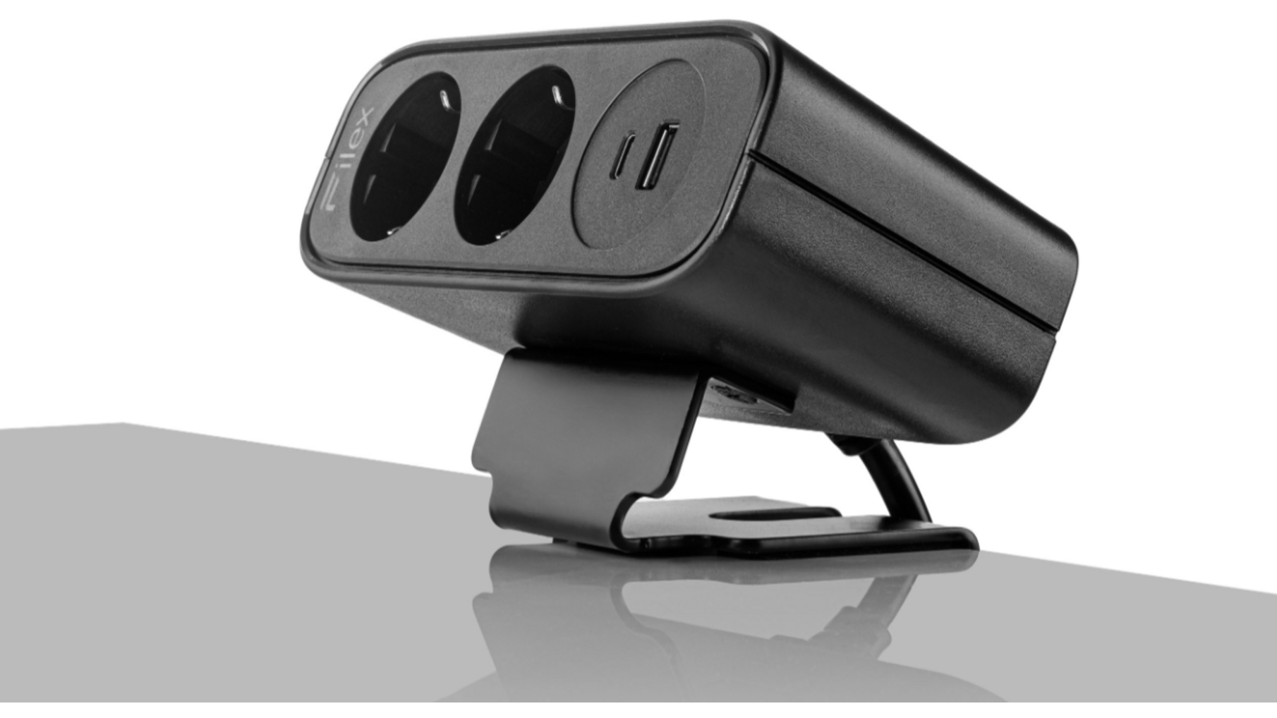 Fellowes power deskup 2.0 zwart 1x USB-C & 1x USB-A 2x 230V