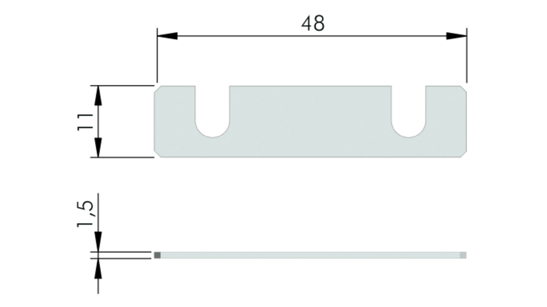 Afstandsplaatje 1,5mm voor boormal K Push Tech