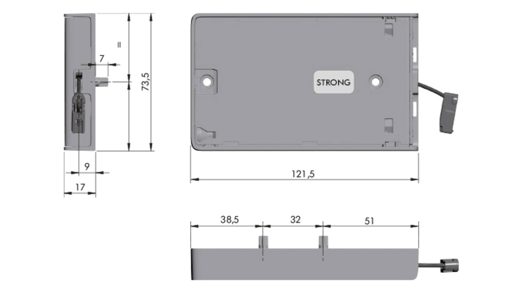 Kiaro Easy opening systeem, sterke uitvoering, grijs RAL9007