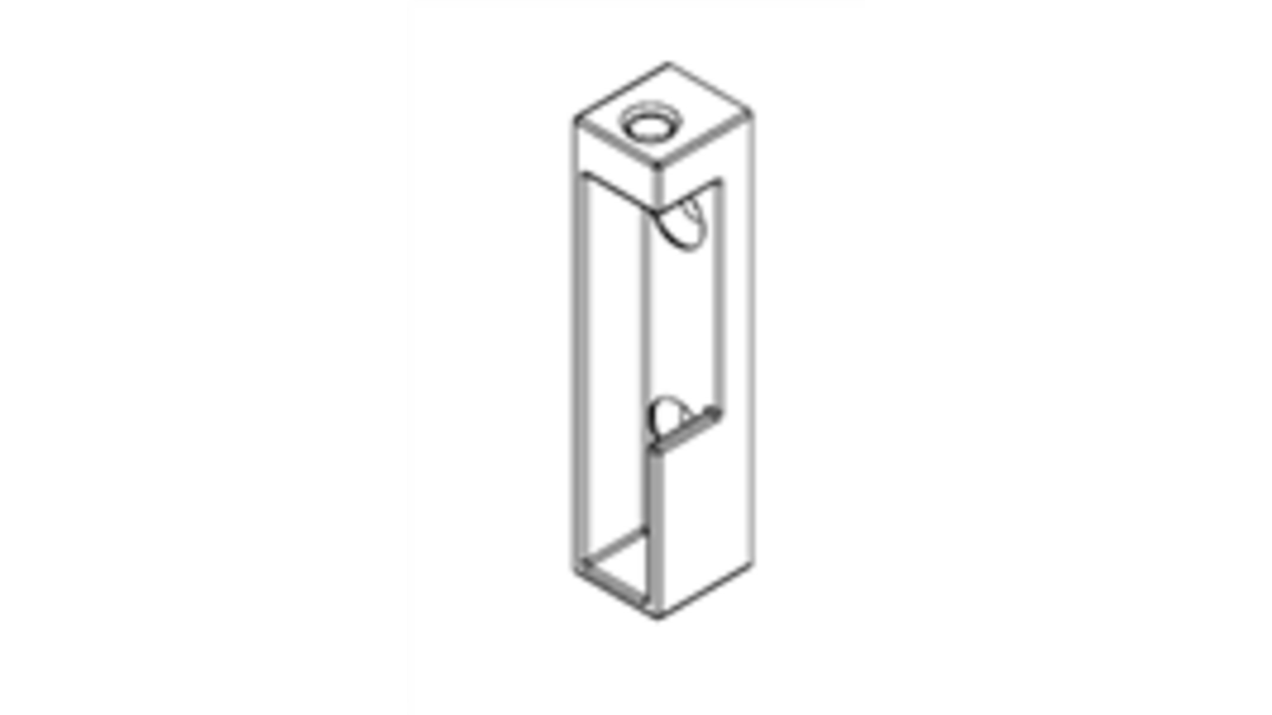 Roedehouder LINKS roede 30x10mm, in de dag, H=67mm zwart