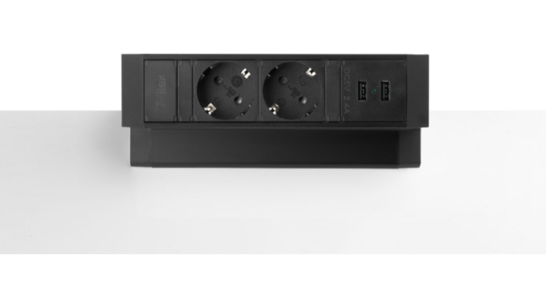 Fellowes power deskup 2.0 Zwart 2x USB-A 2x220V en eGST plug