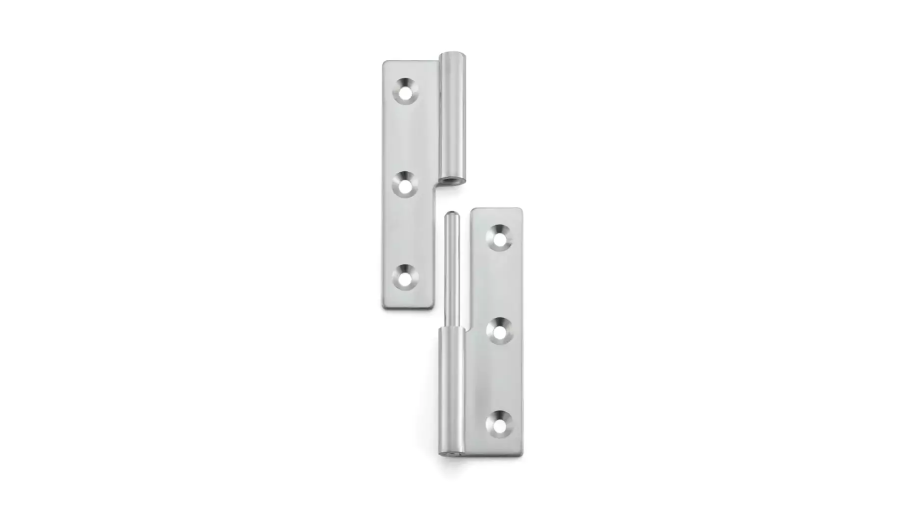 Paumelle RVS hoogte 64mm links, breedte 36mm (uitgeslagen)