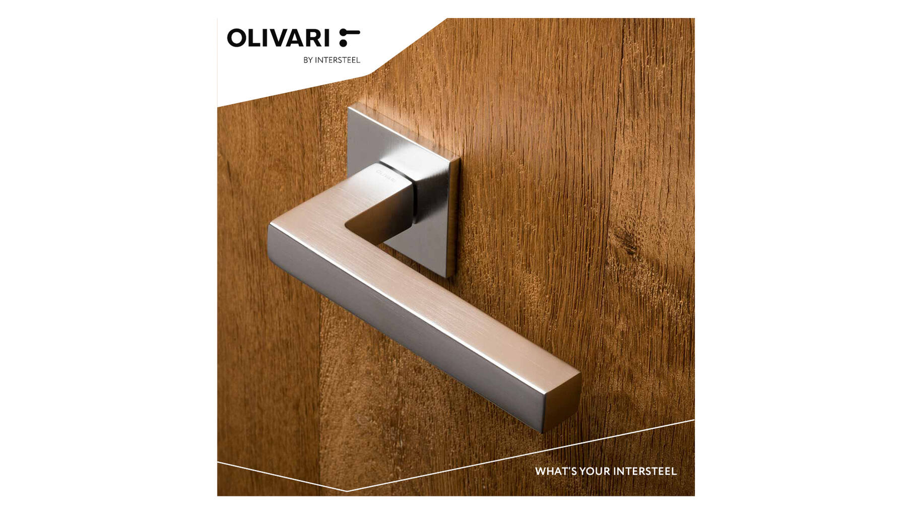 Olivari deurkruk ABC op rozet rvs mat titaan PVD