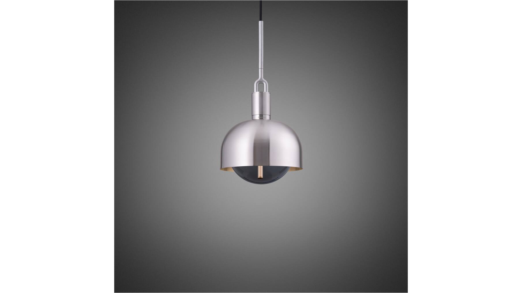 Forked Pendant/Steel/Medium Steel Shade/Medium Smoked