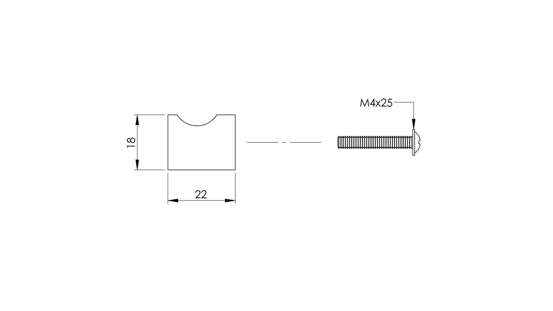 Meubelknop vingergrip Ã¸18 mm zwart