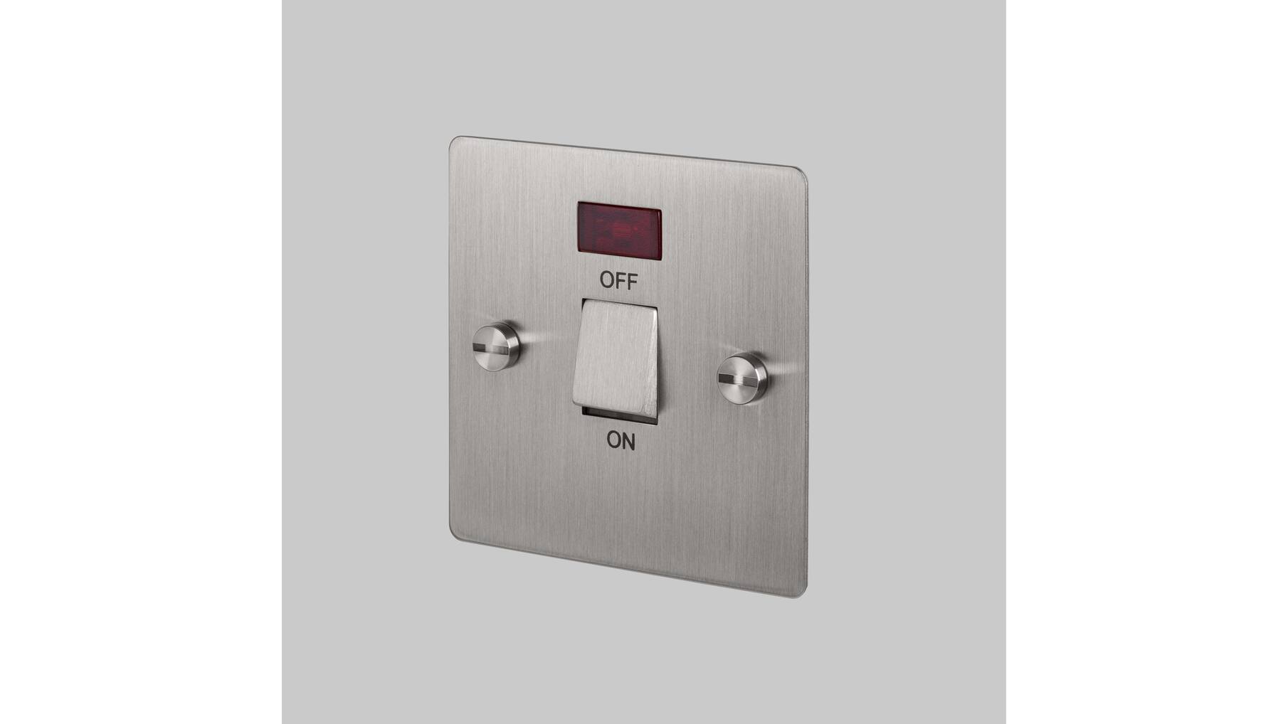 20A Dp Switch w/ Neon - Stainless Steel