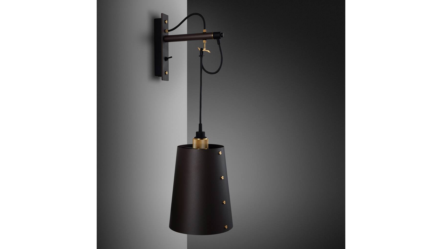 Hooked Wall Large Graphite/Brass