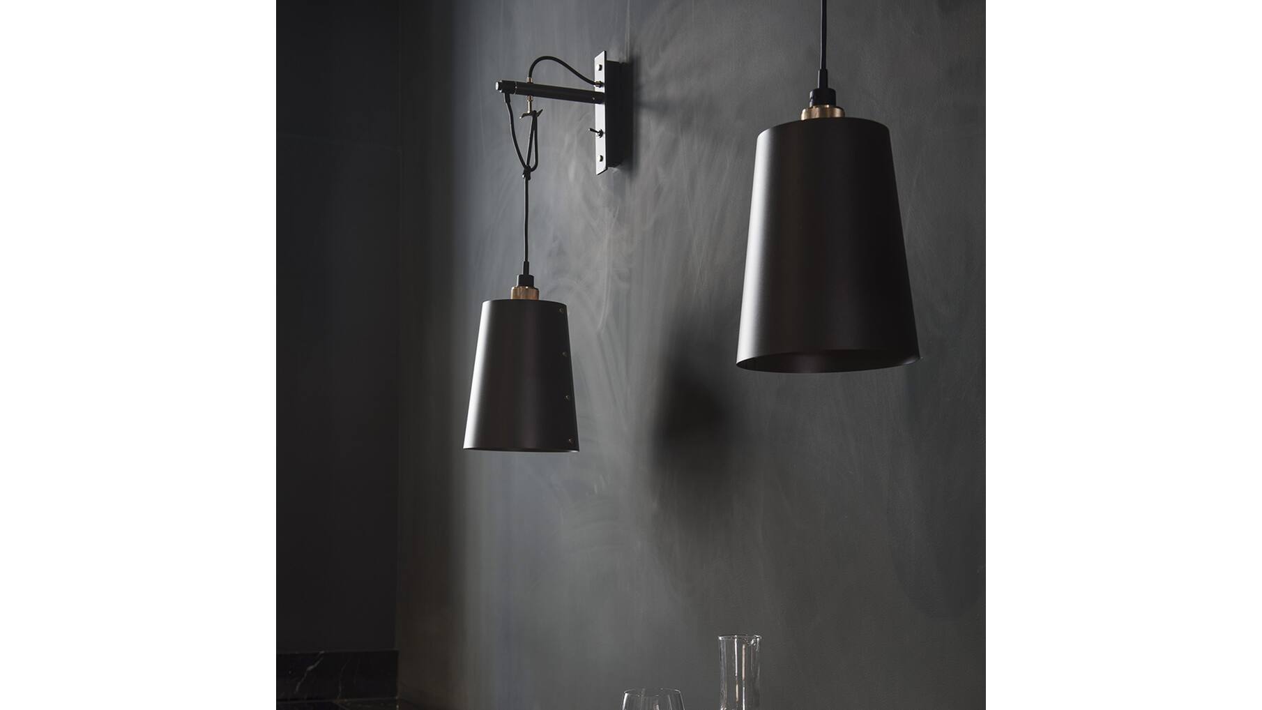 Hooked Wall Large Graphite/Brass