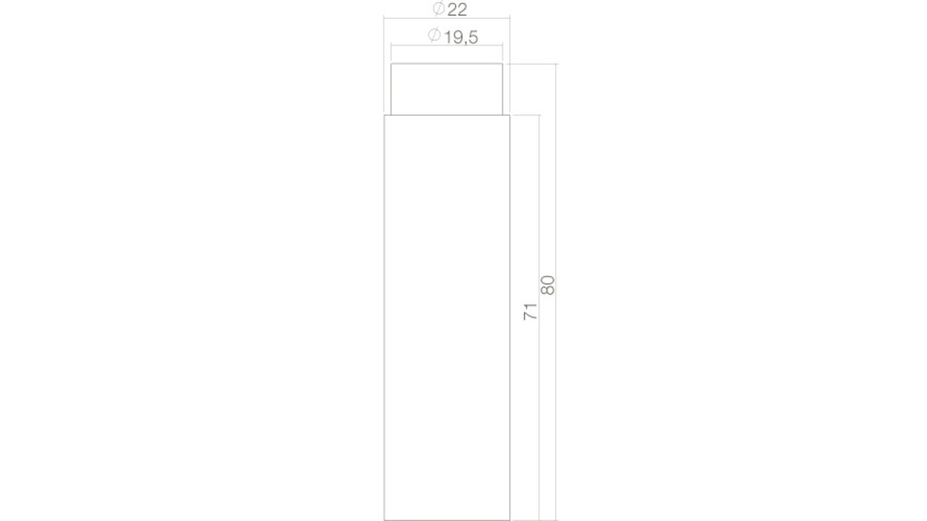Deurstop wandmontage ø22x80mm zwart