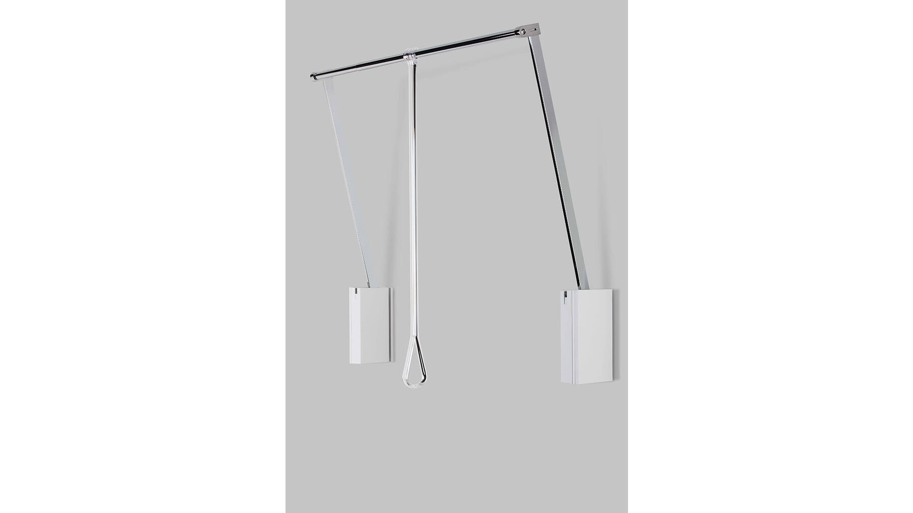 Garderobelift met dubbele soft close 560-950mm wit/chroom