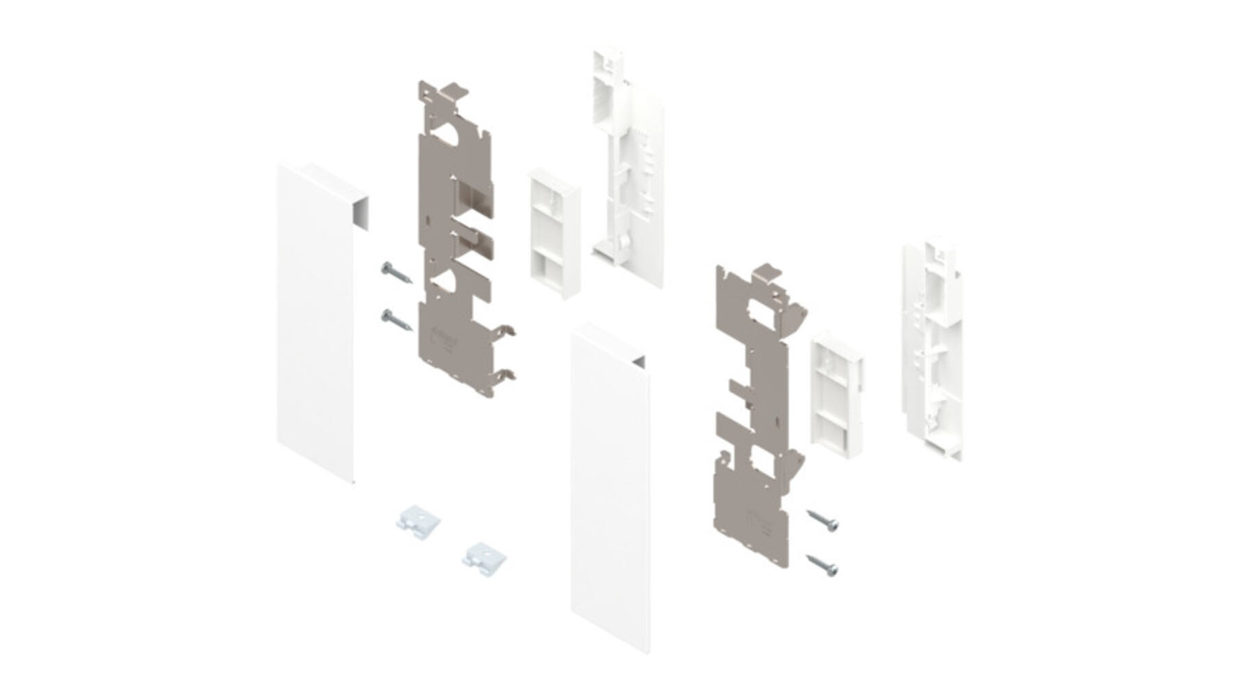 Legrabox fronthouderset C, zijdewit voor glas