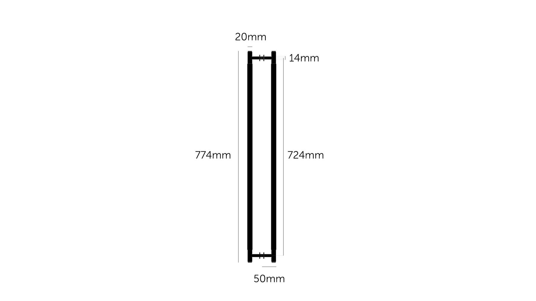 Closet Bar 774Mm/Double-Sided/Smoked Bronze