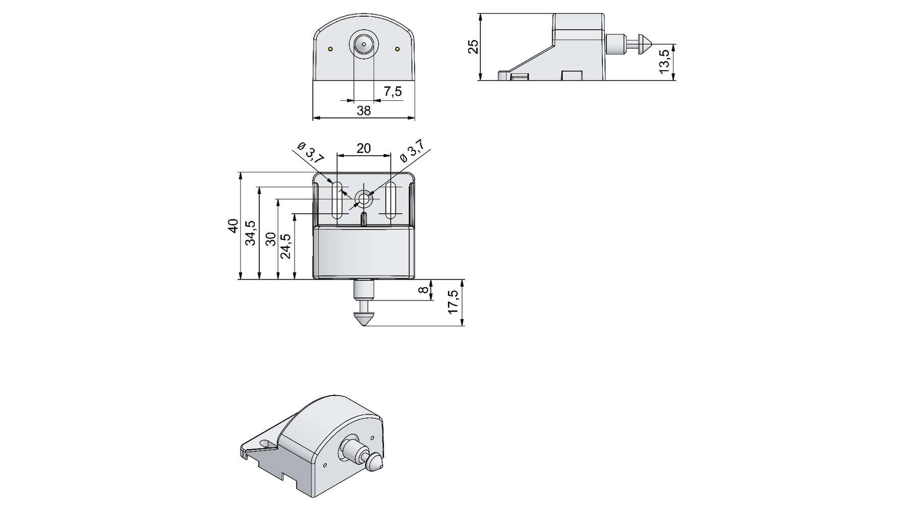 RFID slot CAPTURA, sluitdeel v/deur en lade, VE=1 st