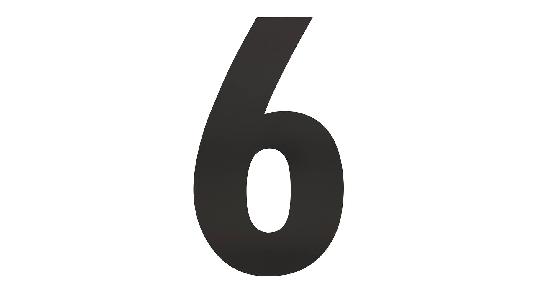 Huisnummer 6 XXL hoogte 50cm RVS/mat zwart